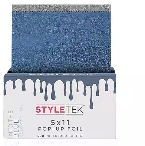 Фольга для волос что позволяет легко выдавать отдельные листы, 5x300, синяя - StyleTek — фото N1