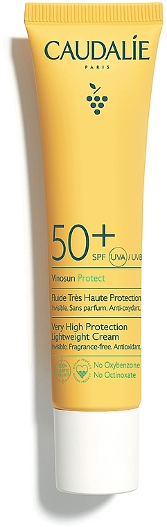 Легкий солнцезащитный крем для лица - Caudalie Vinosun Protect Very High Lightweight Cream SPF 50+ — фото N2