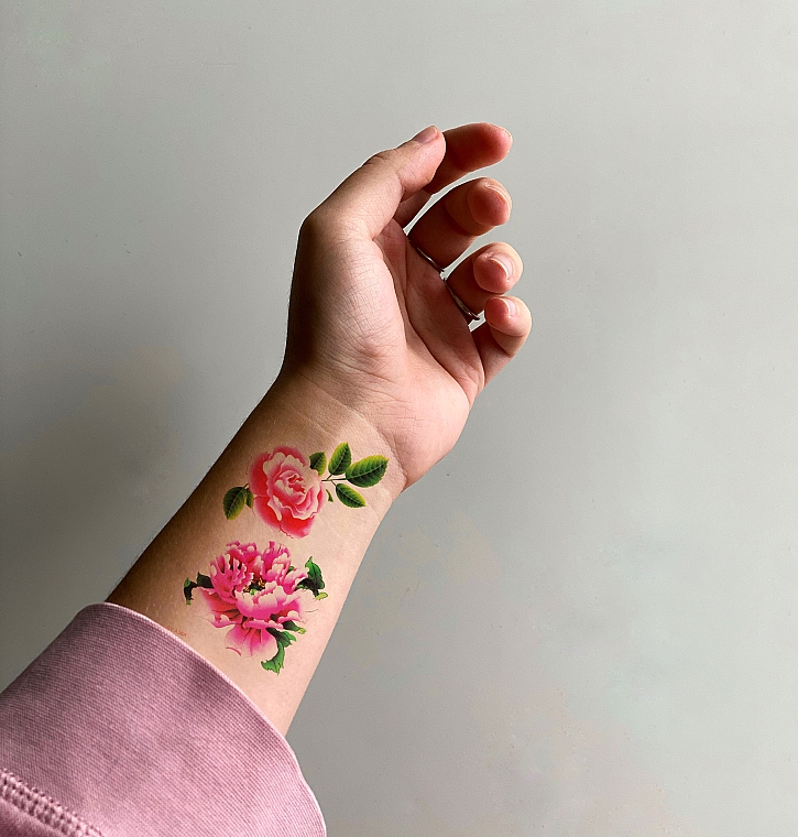 Временное тату "Роза и пион" - Ne Tattoo — фото N3