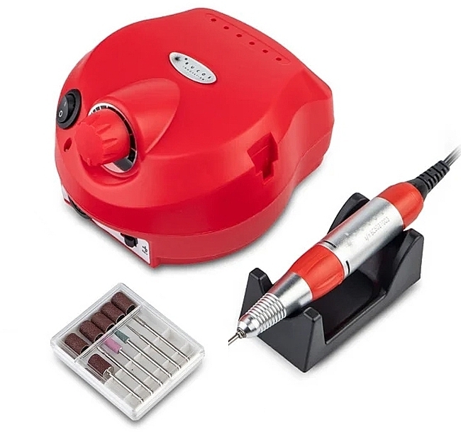 Фрезер для манікюру та педикюру, червоний - Bucos Nail Drill Pro ZS-601 Red — фото N7