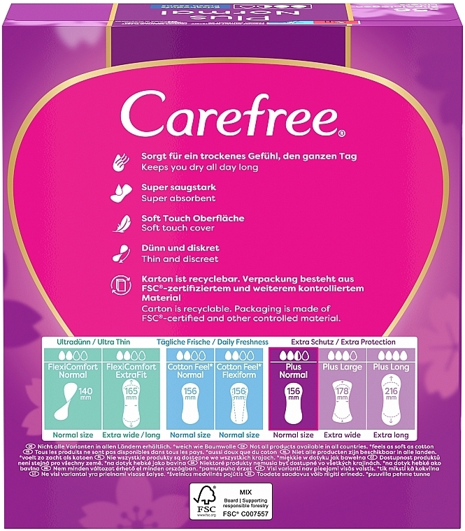 Гигиенические ежедневные прокладки, 56шт - Carefree Plus Original Fresh Scent Pantyliners — фото N7