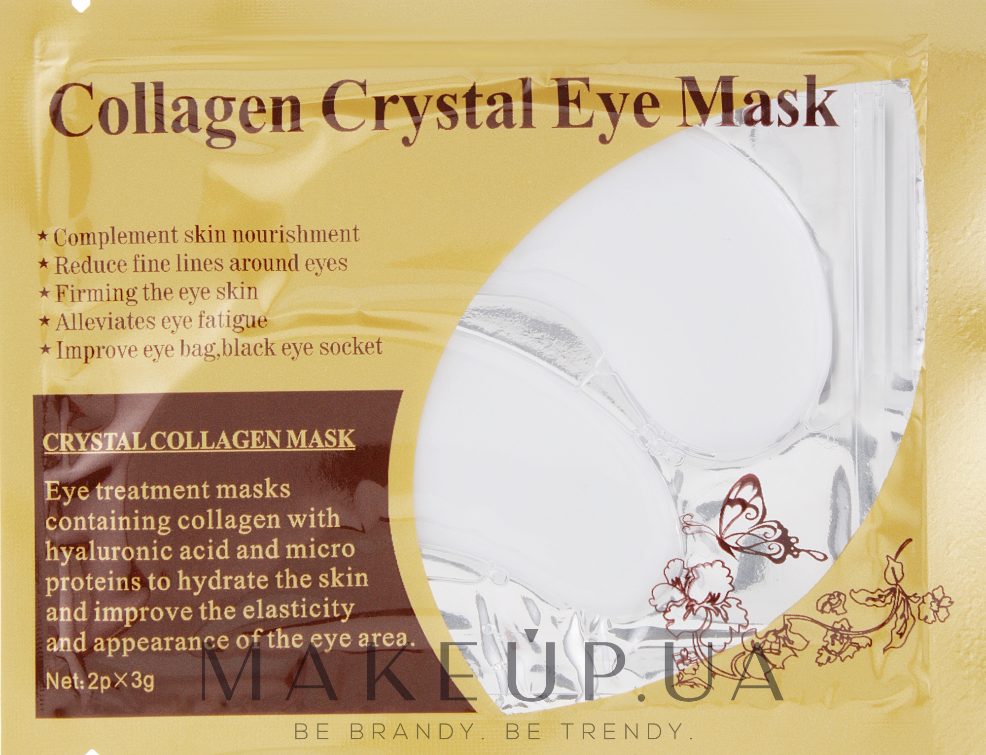 Антивозрастные гидрогелевые патчи под глаза против морщин с коллагеном и вытяжкой плаценты - Veronni Collagen Crystal Eye Mask — фото 2x3g