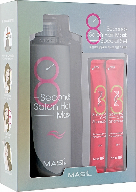 УЦЕНКА Набор - Masil 8 Seconds Salon Hair Set (mask/350ml + shm/2*8ml) * — фото N1