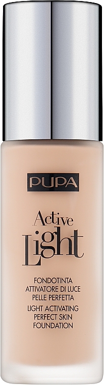 Тональный крем для лица с эффектом естественного сияния - Pupa Active Light SPF10