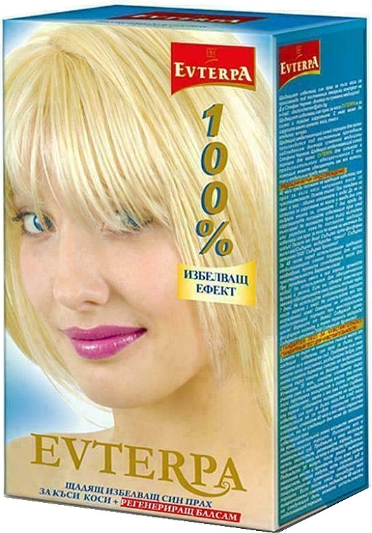 Осветляющий набор для коротких волос - Evterpa Short Hair Soft Blue Bleaching Powder (powder/12g + oxidant/40ml) — фото N1