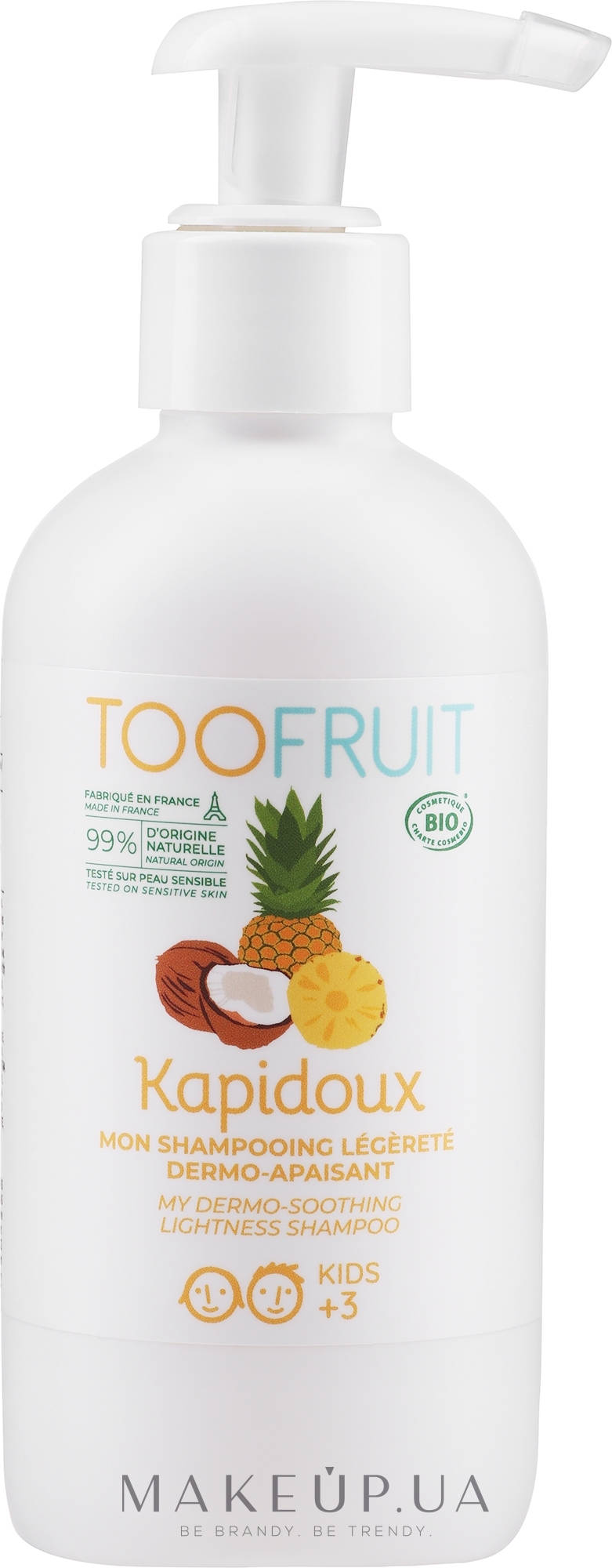 Увлажняющий легкий шампунь ананас-кокос - TOOFRUIT Kapidoux Dermo-Soothing Shampoo — фото 200ml