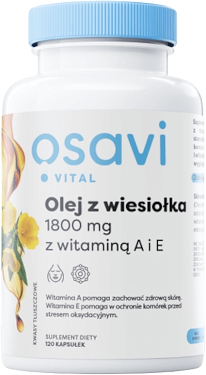 Капсули "Олія примули вечірньої з вітамінами А та Е", 1800 мг - Osavi — фото N1