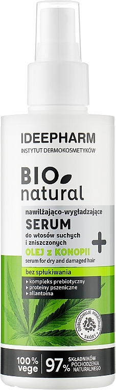 Зволожувальна й розгладжувальна сироватка для сухого й пошкодженого волосся - Ideepharm Bio Natural Serum — фото N1