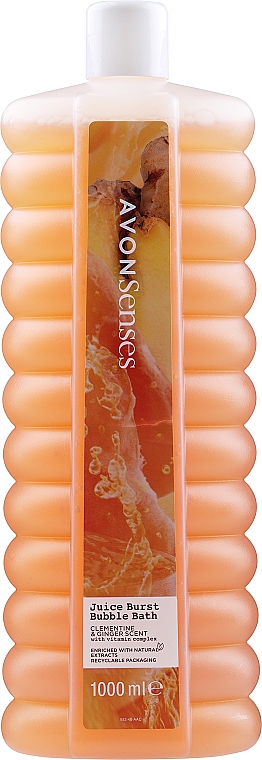 Піна для ванн з ароматом клементину та імбиру - Avon Senses Juice Burst Bubble Bath Clementine & Ginger Scent — фото N2