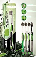 Зубна щітка з бамбуковим вугіллям 512575, м'яка, чорна з білим - Difas Pro-Сlinic Bamboo Сharcoal — фото N5