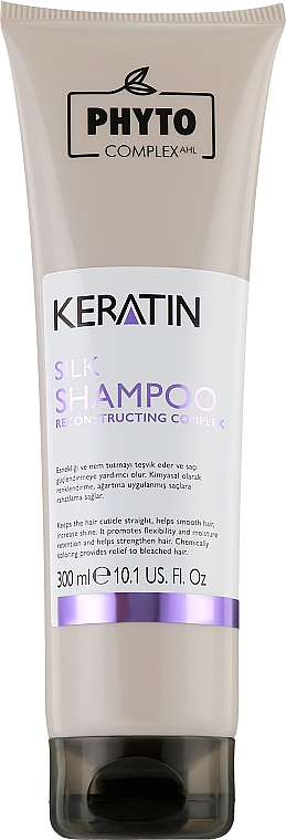 Відновлювальний шампунь з протеїнами шовку для сухого та пошкодженого волосся - Phytocomplex AHL Keratin Silk Shampoo — фото N1