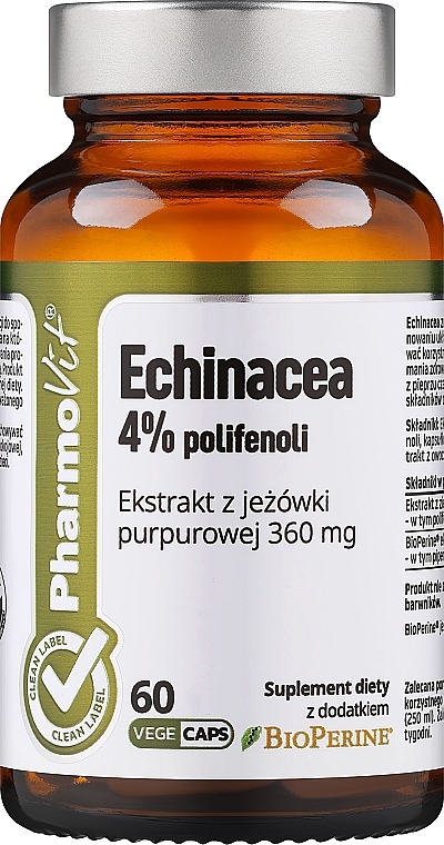 Харчова добавка "Ехінацея 4%" - Pharmovit Clean label Echinacea 4% — фото N1