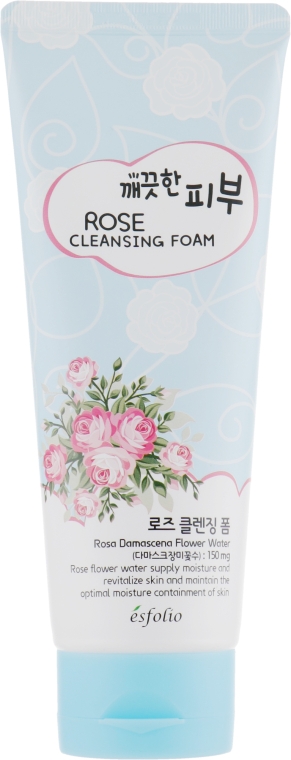 Пенка для умывания - Esfolio Pure Skin Rose Cleansing Foam — фото N2