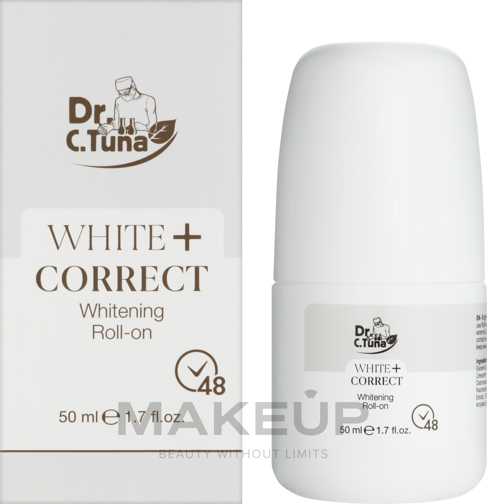Осветляющий роликовый дезодорант - Farmasi Dr. C. Tuna White+ Correct Whitening Roll-On  — фото 50ml
