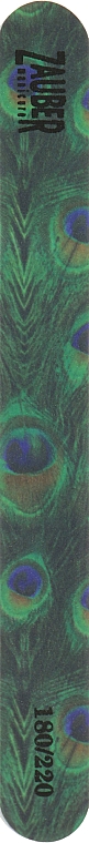 Пилка для ногтей узкая цветная, павлин 180/220, 03-013 - Zauber — фото N1