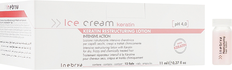 Лосьйон для сухого і пошкодженого волосся - Inebrya Keratin Ice Cream Keratin Restructuring Lotion — фото N3