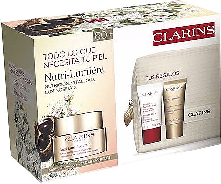 Набір - Clarins Nutri-Lumiere (d/cr/50ml + n/cr/15ml + f/balm/15ml + pouch) — фото N1