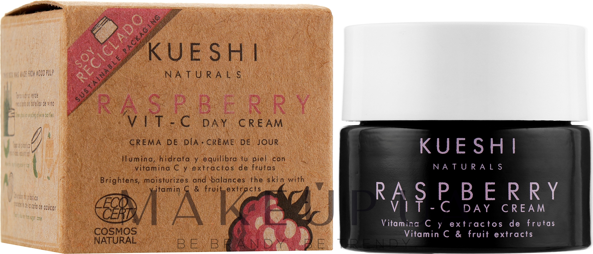 Крем для обличчя з екстрактом малини й вітаміном С - Kueshi Naturals Raspberry Vit-C Day Cream — фото 50ml