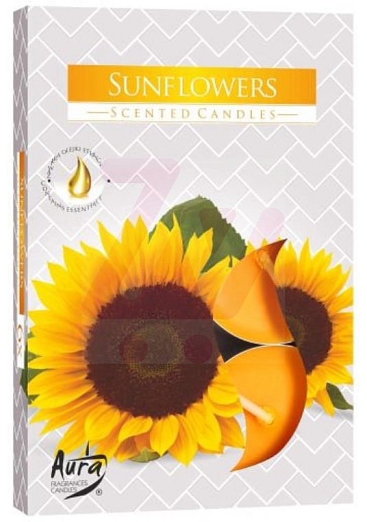 Набір чайних свічок "Соняшник" - Bispol Sunflower Scented Candles — фото N1