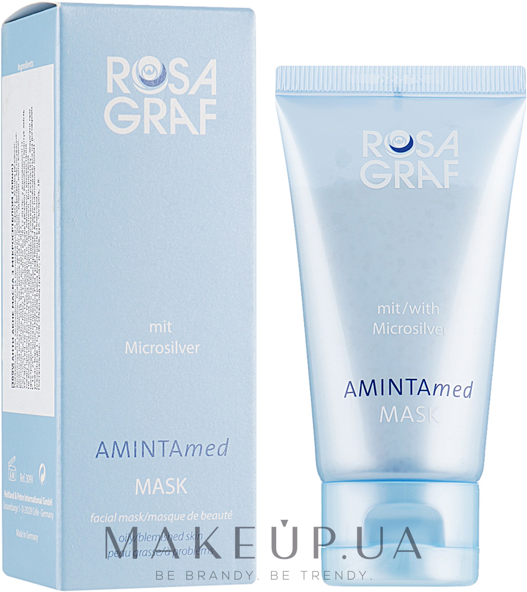 Анти-акне маска для лица с микро-серебром - Rosa Graf Amintamed Mask — фото 50ml