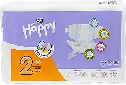 Детские подгузники "Happy" Mini 2 (3-6 кг), 38 шт - Bella Baby — фото N2