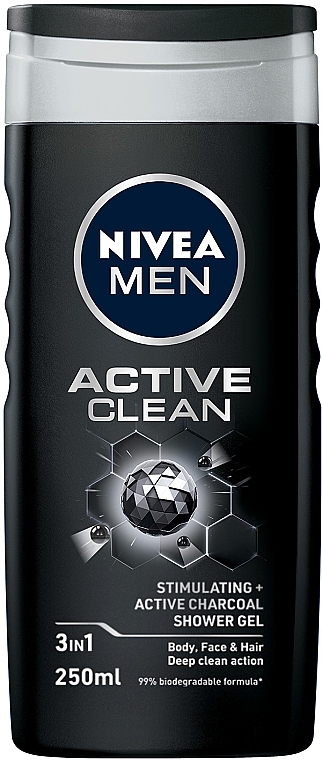 Гель для душу "Активне очищення" - NIVEA MEN Active Clean Shower Gel — фото N1