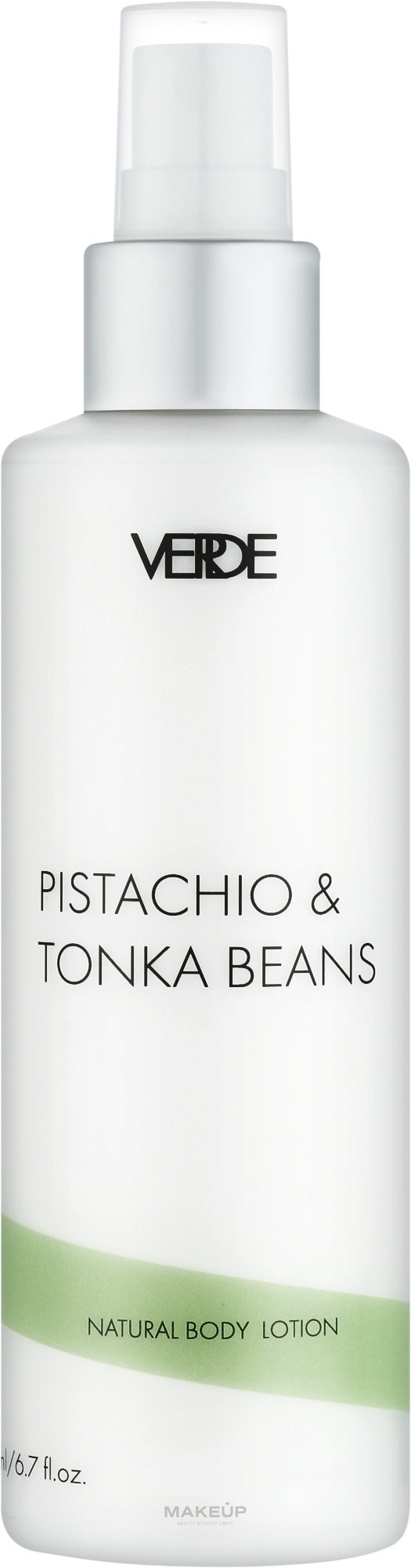 Парфумований лосьон спрей для тіла - Verde Pistachio & Tonka Beans Natural Body Lotion — фото 200ml