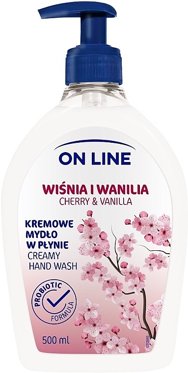 Жидкое мыло с дозатором - On Line Cherry&Vanilla Soap — фото N1