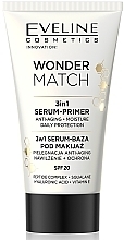 Парфумерія, косметика Сироватка-праймер 3 в 1 для обличчя - Eveline Cosmetics Wonder Match 3in1 Serum-Primer SPF20