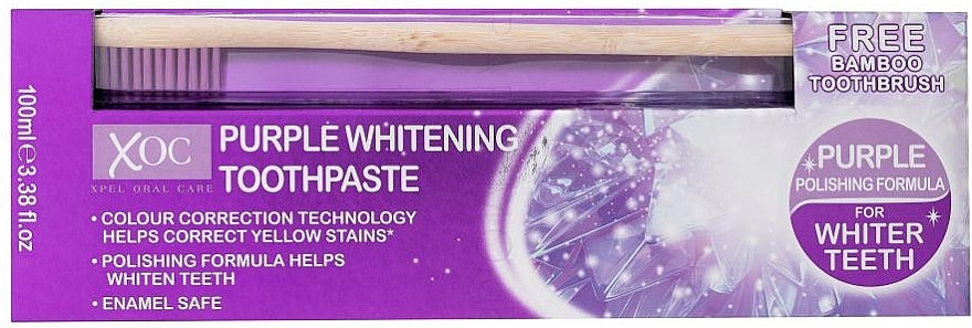 Набор - Xpel Marketing Ltd XOC Purple Whitening (t/paste/100ml + t/brush) — фото N1