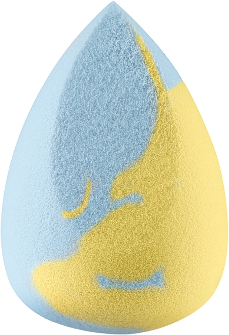 Спонж для макіяжу, скошений, блакитний з жовтим - Boho Beauty Bohomallows Medium Cut Lemon Sugar — фото N2