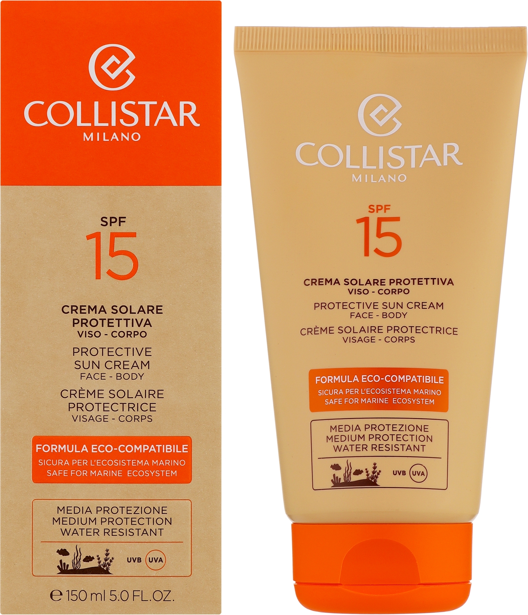 Сонцезахисний крем - Collistar Eco-Compatible Protection Sun Cream SPF15 — фото 150ml