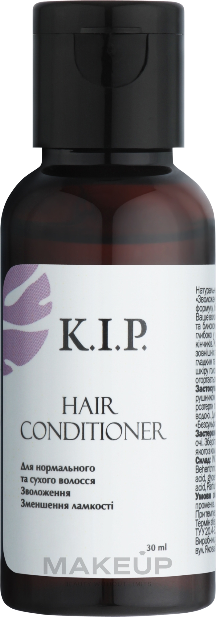 Відновлюючий кондиціонер для нормального та сухого волосся "Зволоження та зменшення ламкості" - K.I.P. Conditioner (пробник) — фото 30ml