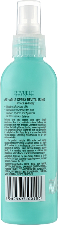 Спрей для обличчя й тіла відновлювальний - Revuele Face&Body Revitalizing Aqua Spray — фото N2