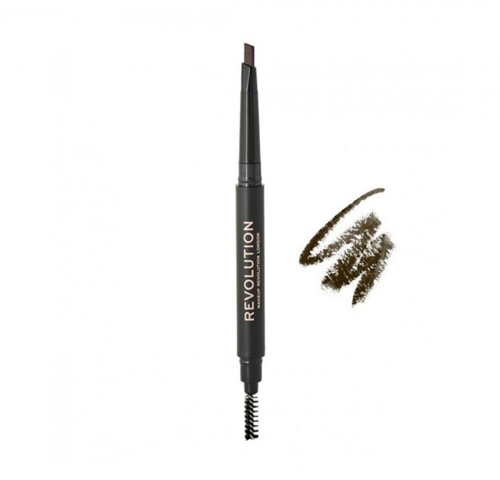 Makeup Revolution Duo Brow Definer Pencil - Makeup Revolution Duo Brow Definer Pencil — фото Dark Brown