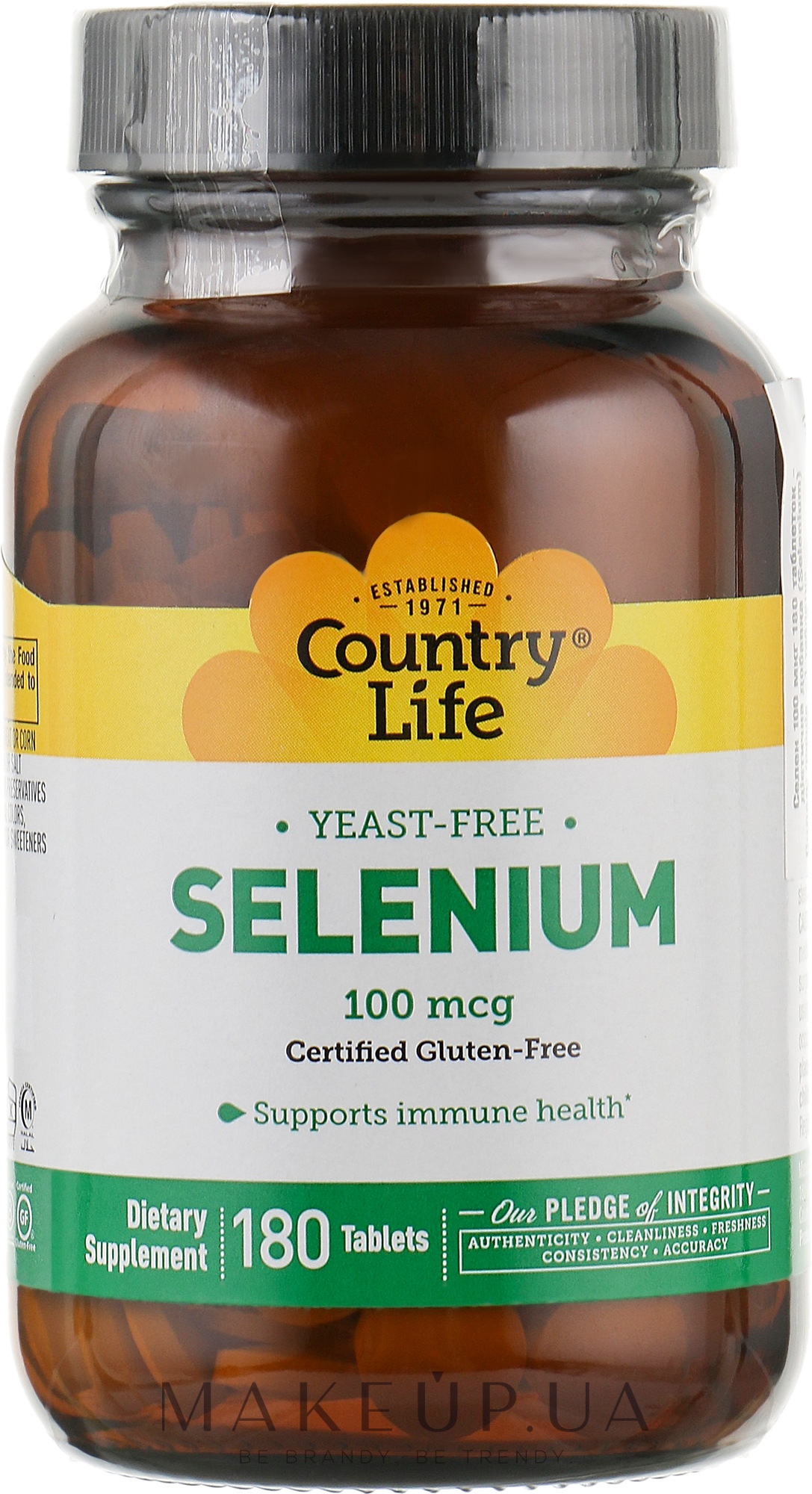 Селен, 100 мкг - Country Life Selenium — фото 180шт