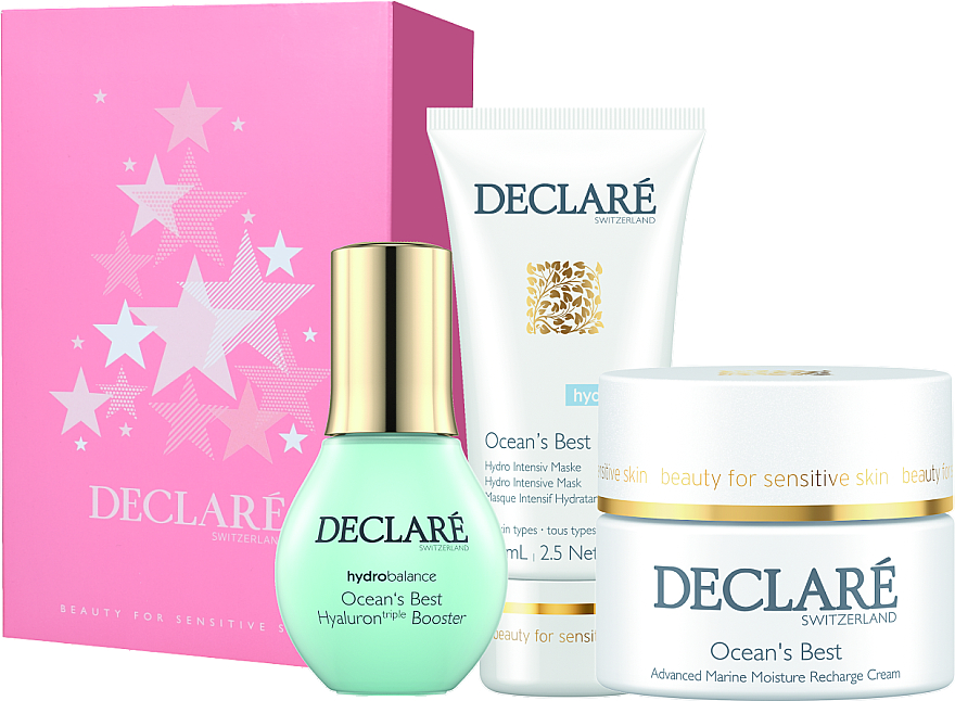 Праздничный увлажняющий набор - Declare Ocean's Best (f/booster/50ml + cr/50ml + f/mask/75ml) — фото N1