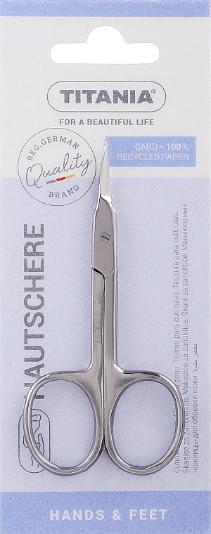 Манікюрні ножиці для обрізання кутикули, 9 см, 1050/16Н - Titania — фото N1