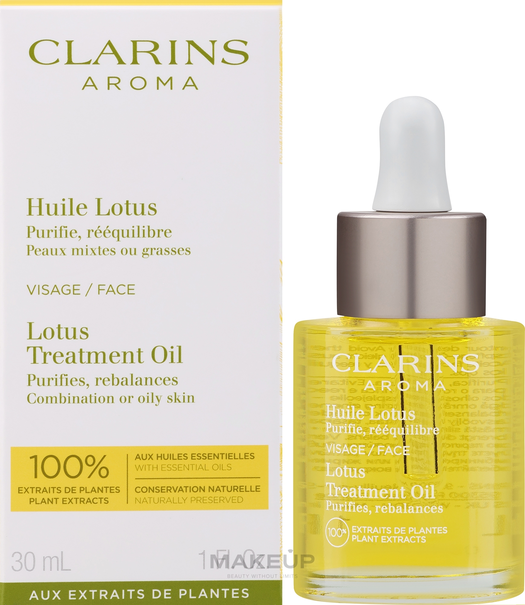 Масло для обличчя для жирної шкіри - Clarins Lotus Face Oil Treatment — фото 30ml