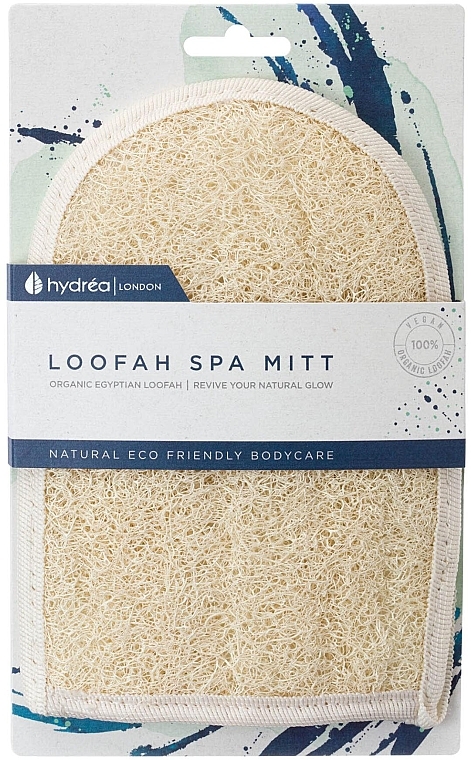 Массажная рукавица из люфы и хлопка - Hydrea London Organic Egyptian Loofah SPA Mitt — фото N1