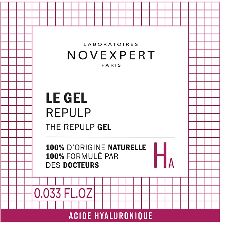 Наповнюючий крем для обличчя - Novexpert Hyaluronic Acid The Repulp Gel (пробник) — фото N2