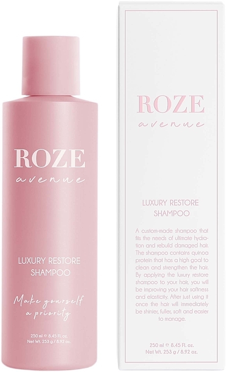 Роскошный восстанавливающий шампунь для волос - Roze Avenue Luxury Restore Shampoo — фото N3