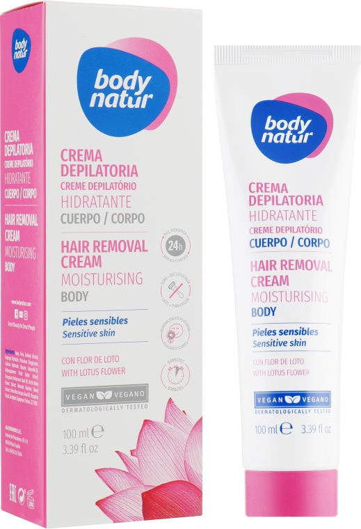 Крем для депиляции, увлажняющий, для тела для чувствительной кожи - Body Natur Hair Removal Cream Sensitive Skin — фото N1