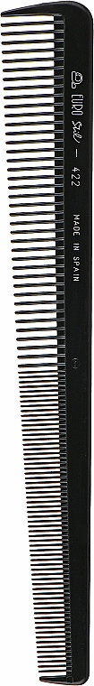 Гребінець пластиковий 00422 для чоловіків, чорний - Eurostil Special Barber Comb — фото N1