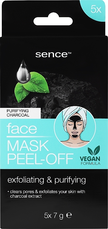 Маска-плівка для обличчя "Вугілля" - Sence Facial Blackhead Peel-Off Mask Charcoal — фото N1