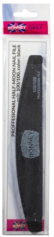 Пилочка для ногтей, 100/100, черная, "RN 00267" - Ronney Professional — фото N1