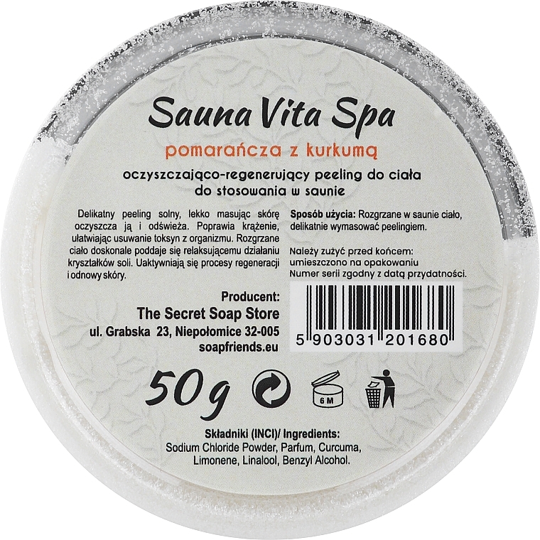 Солевой скраб для тела "Апельсин и куркума" - Soap&Friends Sauna Vita Spa — фото N2