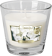 Ароматична преміумсвічка у склянці "Білі квіти" - Bispol Premium Line Scented Candle White Flowers — фото N1