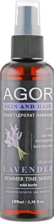 Тоник "Гидролат лаванды" - Agor Summer Time Skin And Hair Tonic