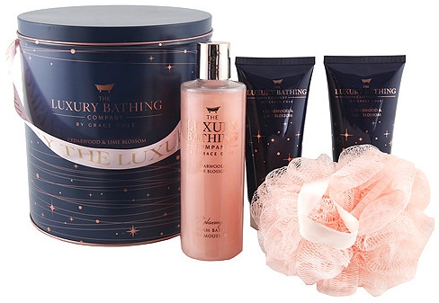 Набор - Grace Cole The Luxury Bathing Cedarwood & Lime Blossom Mesmerisinr (sh/gel/150ml + b/cr/150ml + bath/f/250ml + sponge)